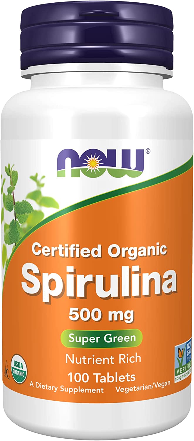 NOW Certified Organic Spirulina Super Green Nutrient Rich