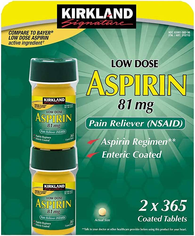 Kirkland Signature Low Dose Aspirin Pain Reliever