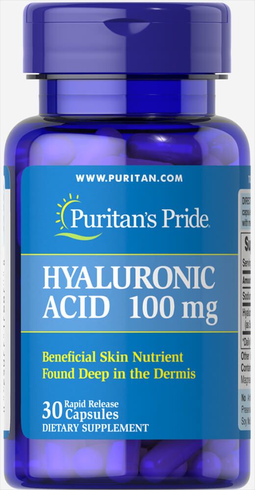 Puritan's Pride Hyaluronic Acid Beneficial Skin Nutrient Fund Deep In The Dermis