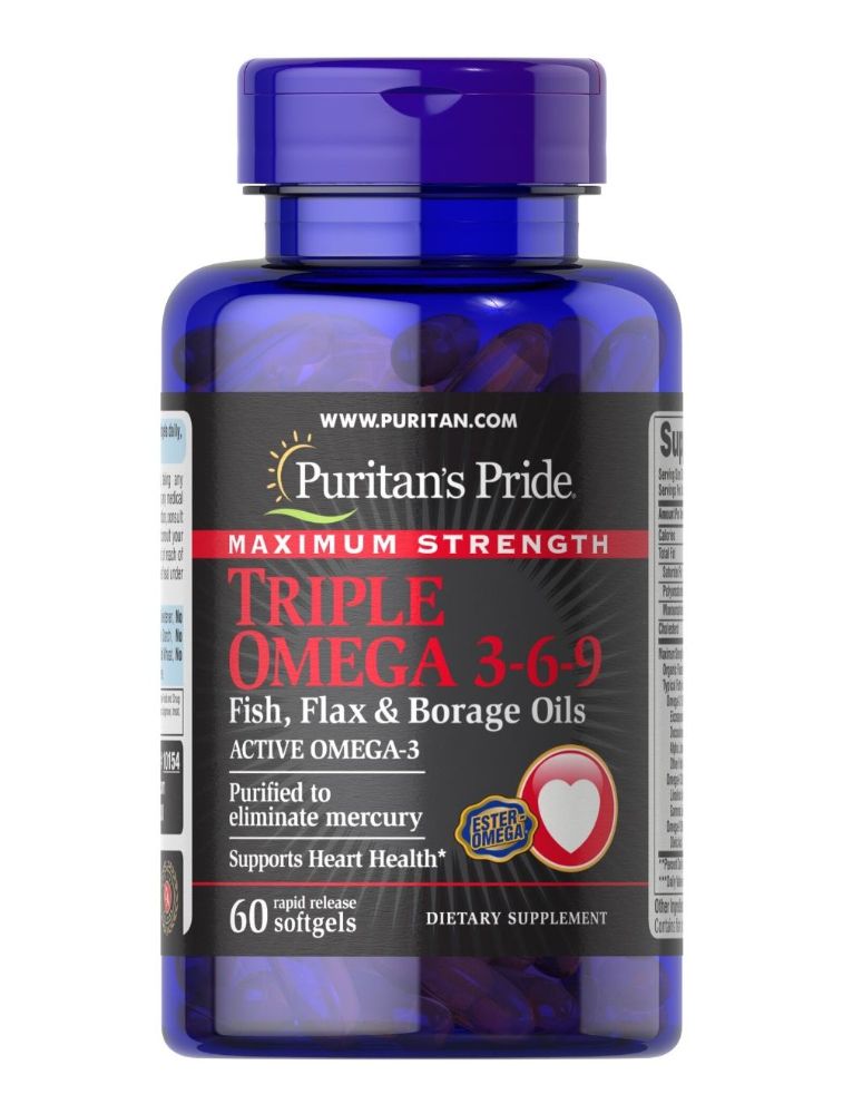 Puritan's Pride Triple Omega 3-6-9 Fish Flax & Borage Oils