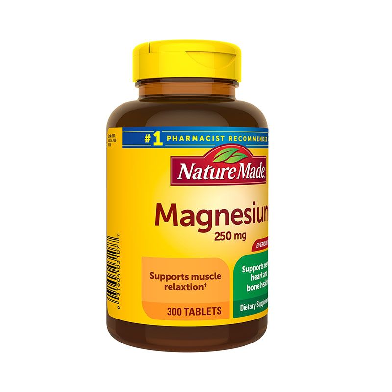 Nature Made Magnesium Oxide 250 mg, Dietary Supplement for Muscle, Heart, Bone and Nerve Health Support, 300 Tablets, 300 Day Supply