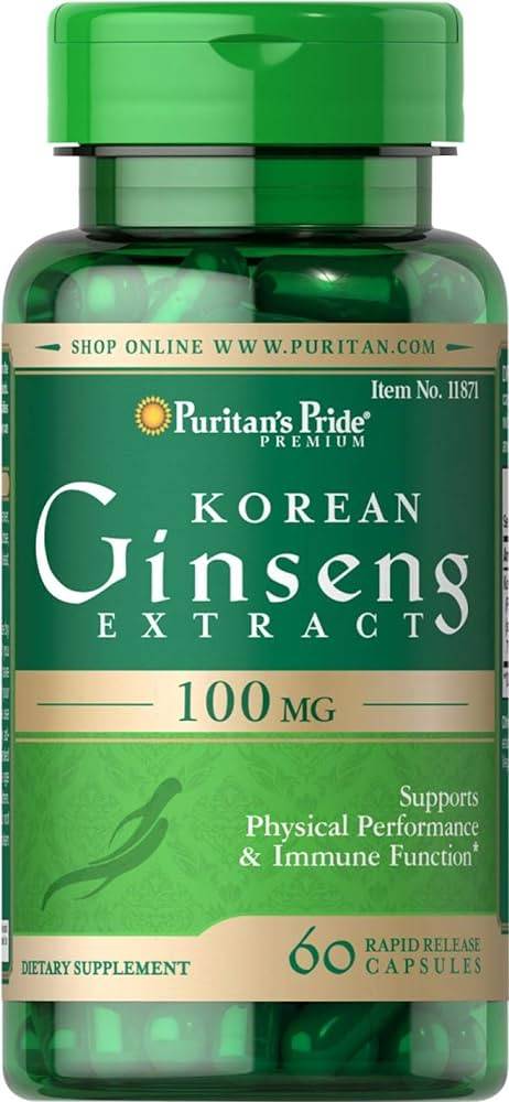 Puritan's Pride Korean Ginseng Extract Supports Vitality & Immune 60's