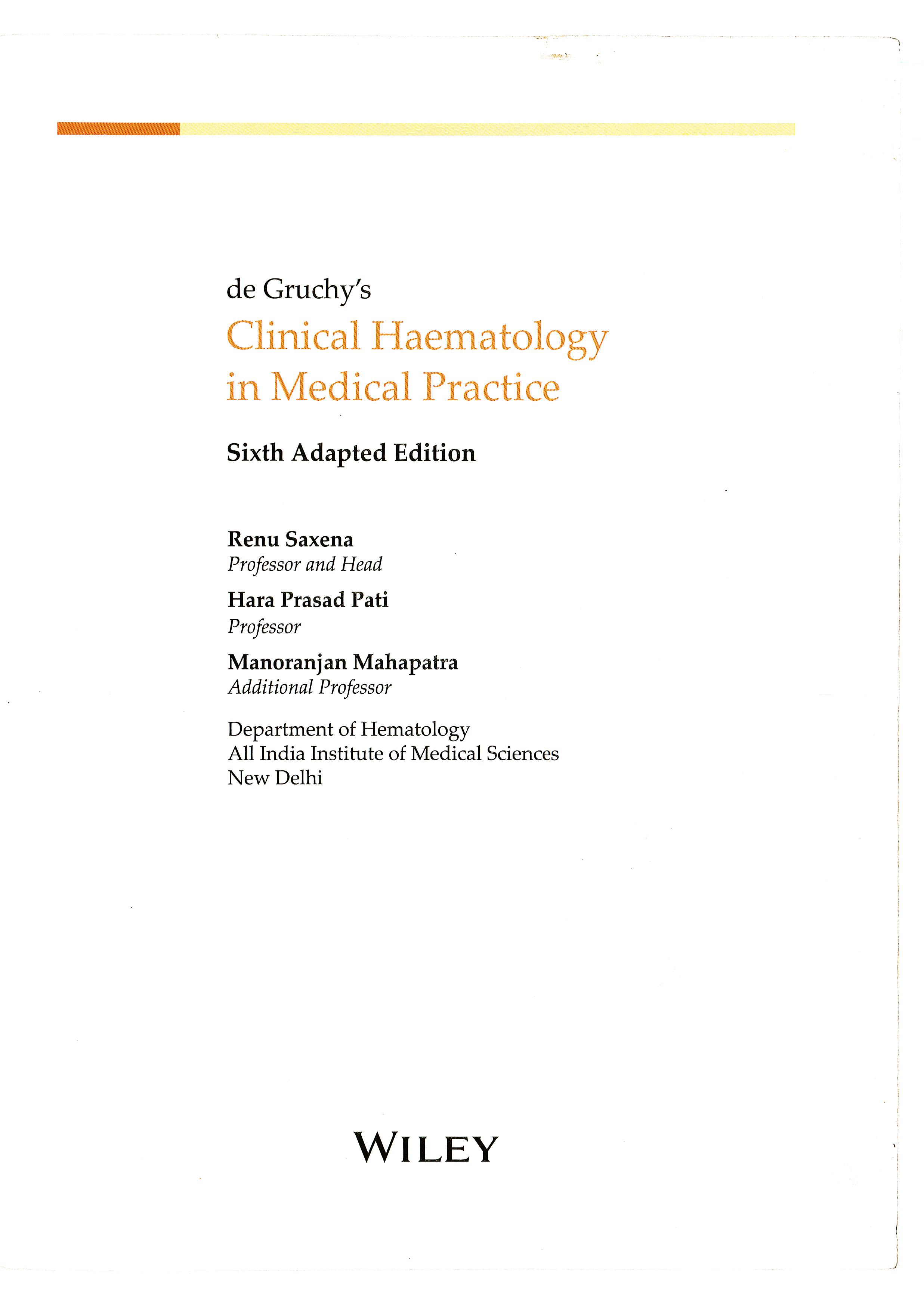 de Gruchy's Clinical Haematology in Medical Practice